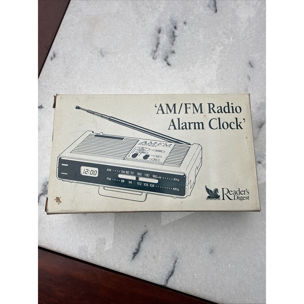 Vintage Readers Digest AM FM Radio Alarm Clock Subscriber Promo Item With Box